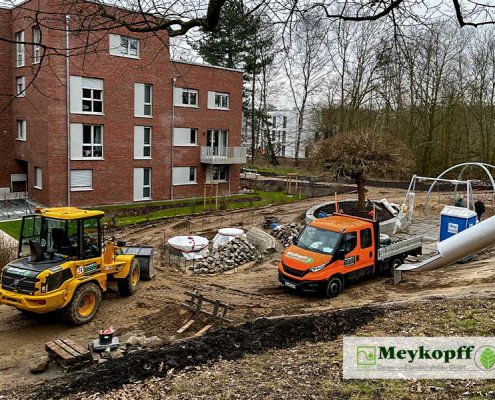 Meykopff GaLaBau | Überblick der Spielplatz-Baustelle