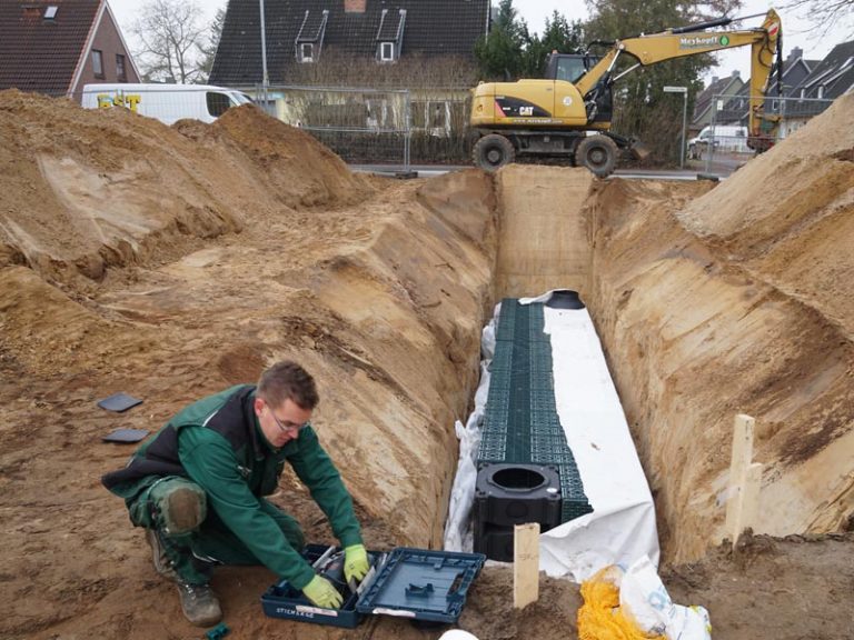 Regenwassernutzung Versickerung mit Rigolen Meykopff