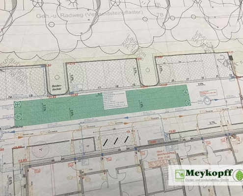 Meykopff GaLaBau | Bauplan mit Rigole Neubaugebiet Rothebek Lübeck